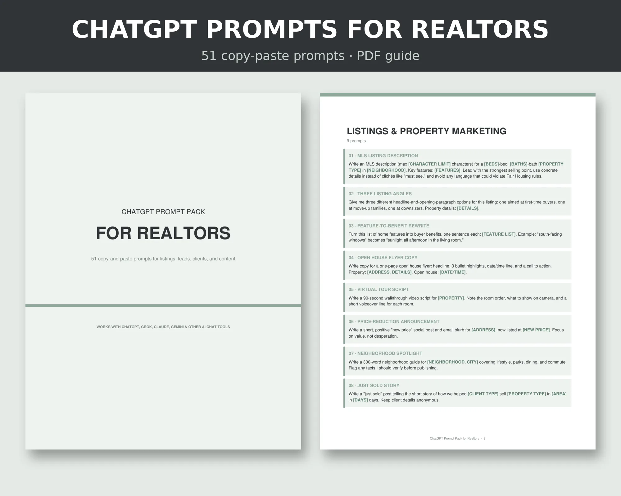 ChatGPT Prompt Pack for Realtors cover
